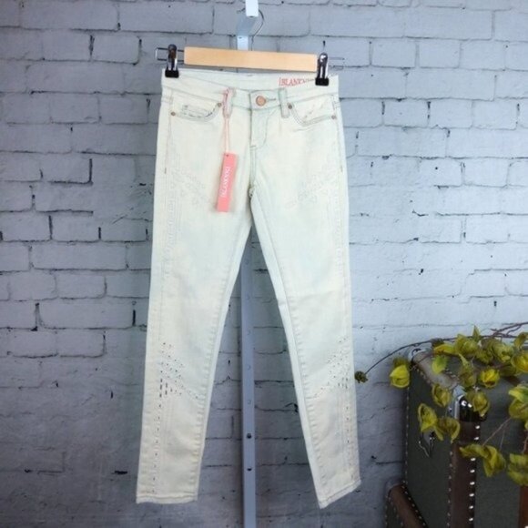 Blank NYC Skinny Classique Girls Jeans Cream Size 7 - Picture 1 of 9